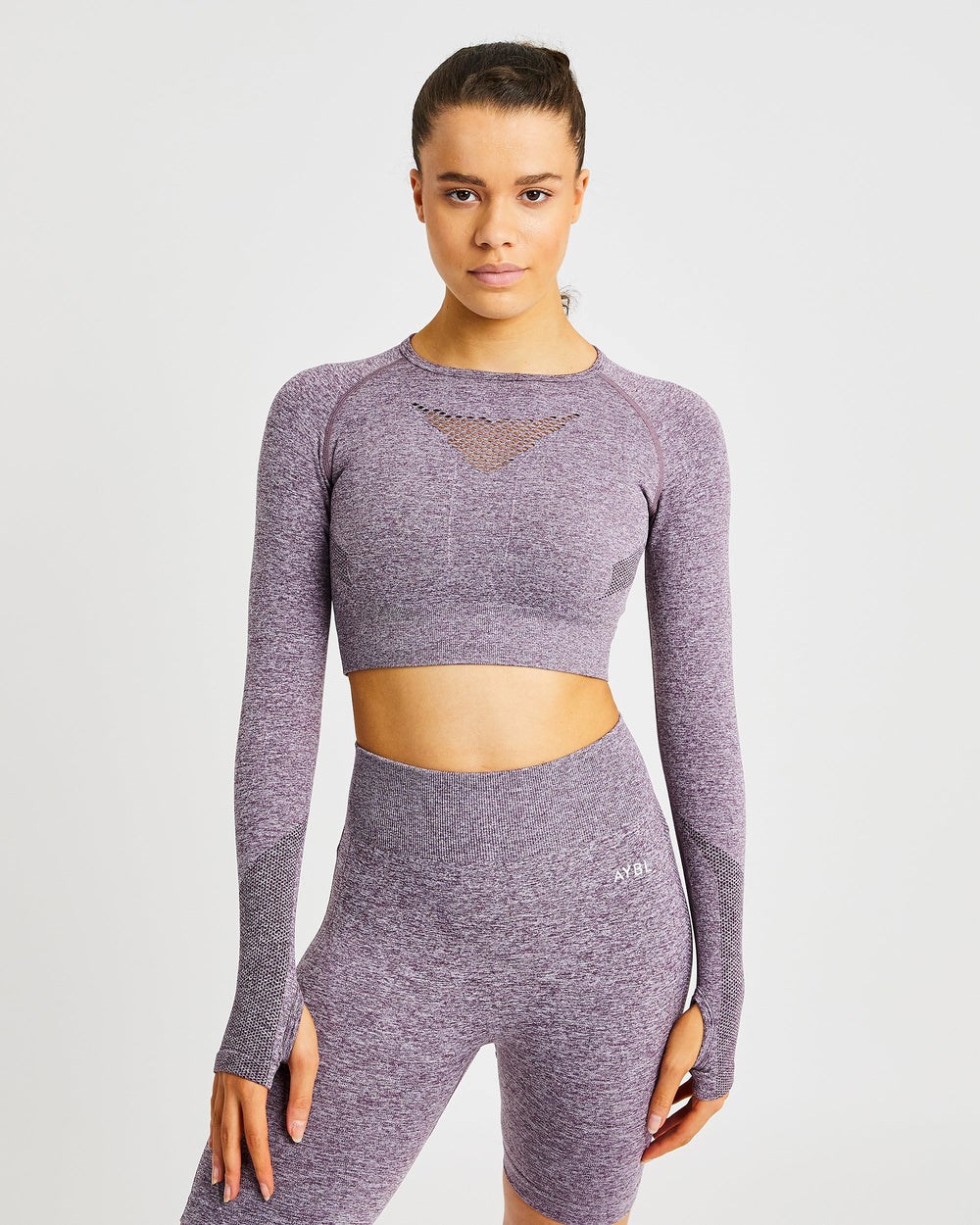 AYBL Motion Seamless Long Sleeve Crop Top Nachový | 25CAZYBDQ