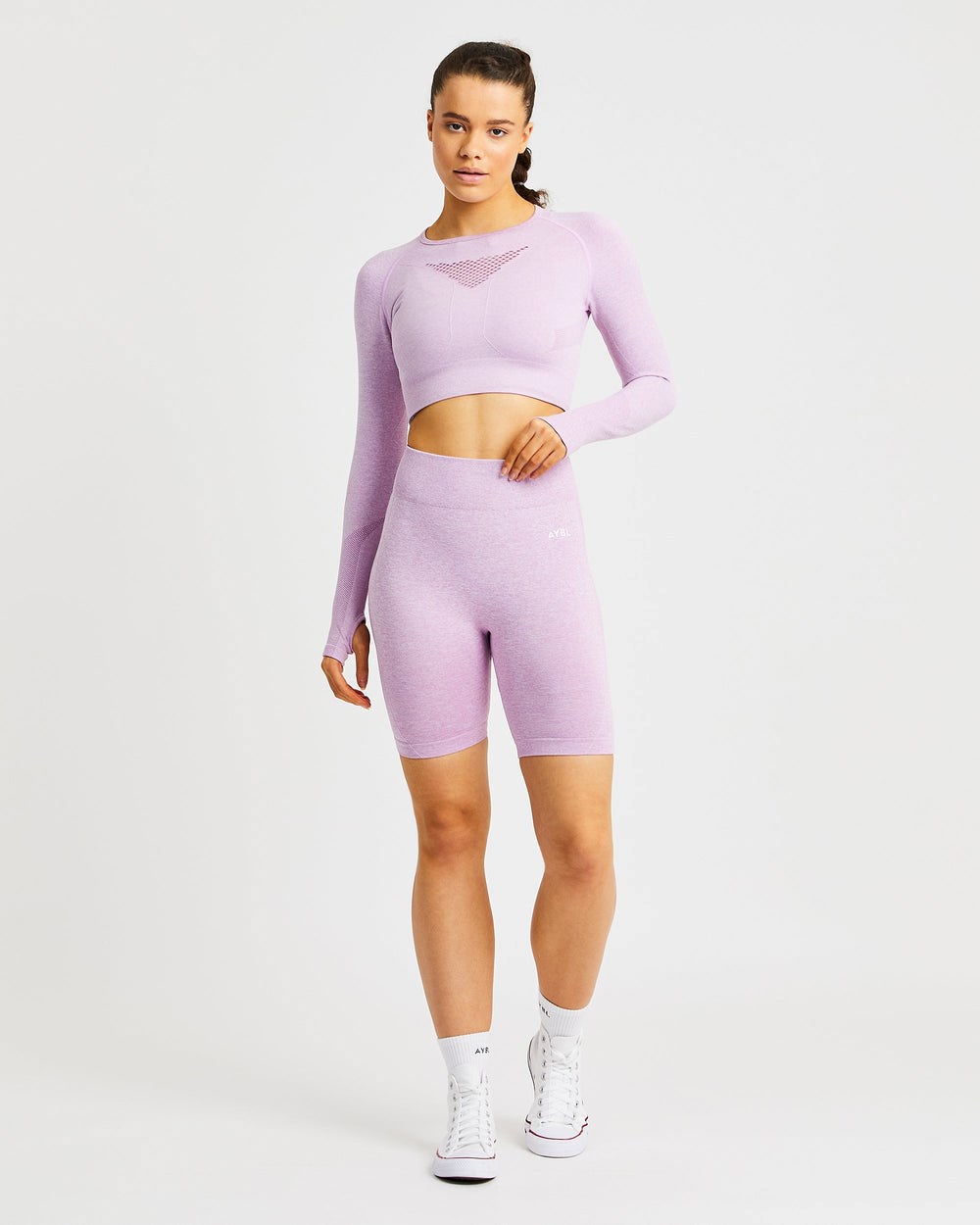 AYBL Motion Seamless Long Sleeve Crop Top Ruzove | 37CPKHWGZ