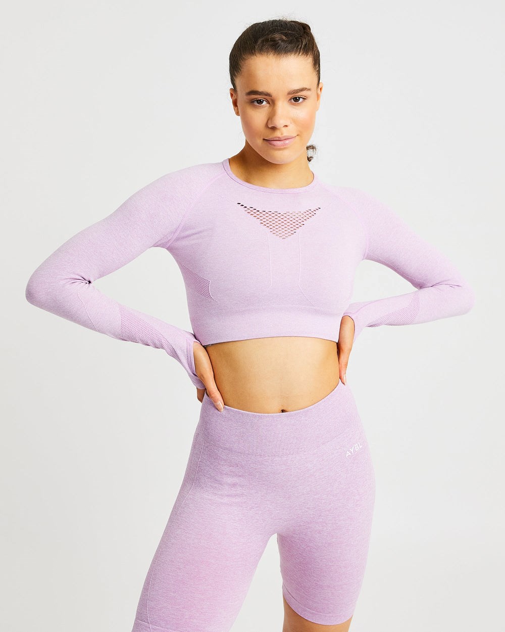 AYBL Motion Seamless Long Sleeve Crop Top Ruzove | 37CPKHWGZ