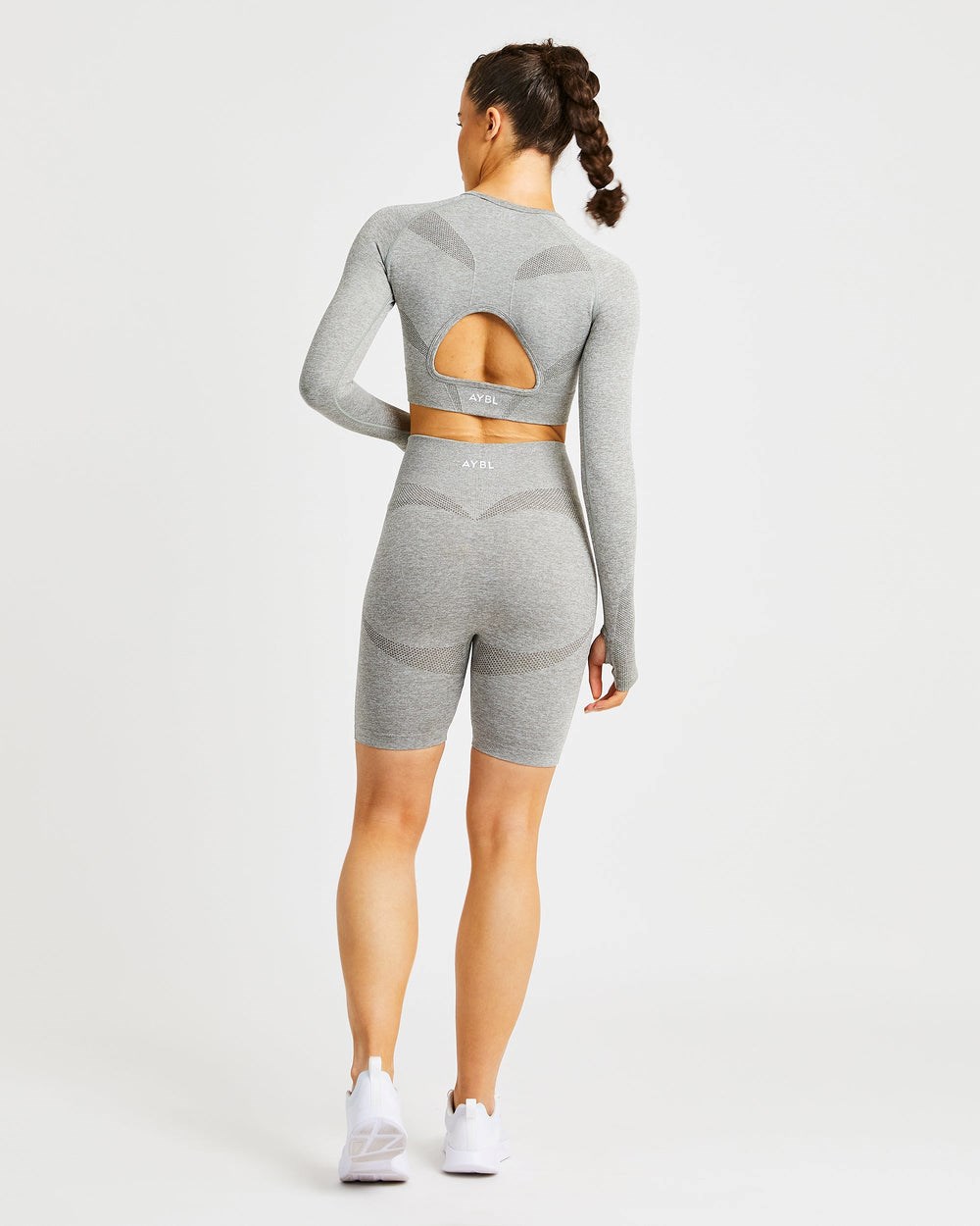 AYBL Motion Seamless Long Sleeve Crop Top Hnedožltý | 83RCKFUQD