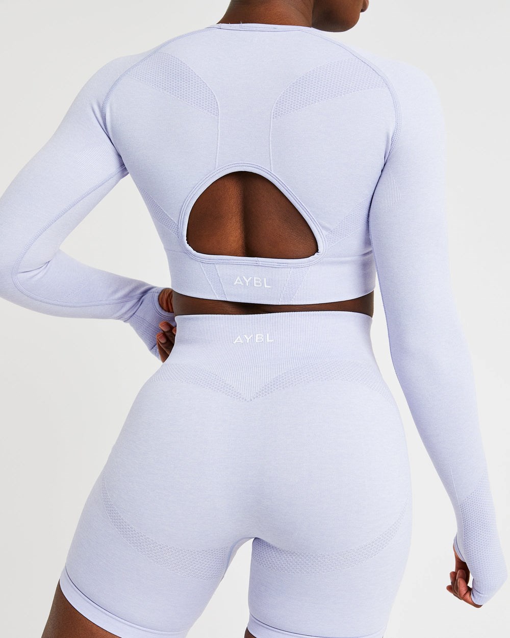 AYBL Motion Seamless Long Sleeve Crop Top Modre | 89QALPHOV