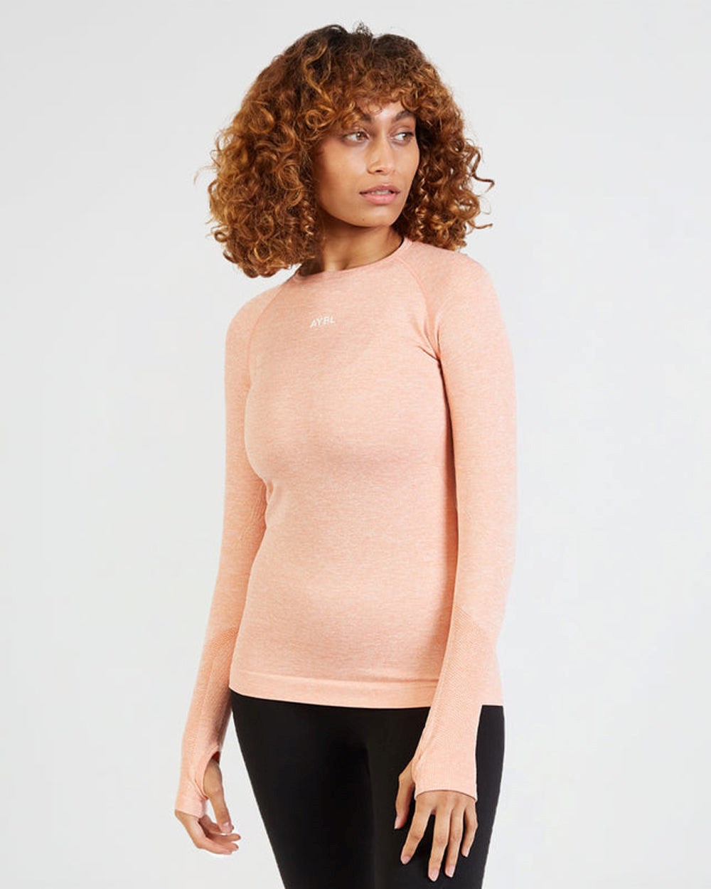 AYBL Motion Seamless Long Sleeve Top Peach | 63QVTODWR