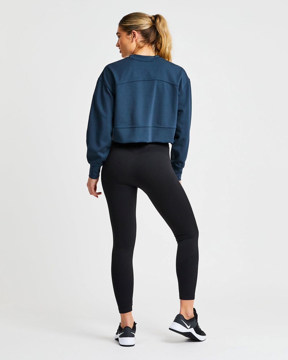 AYBL Oversized Crop Jumper Námornícka Modrá | 09VZOARJW