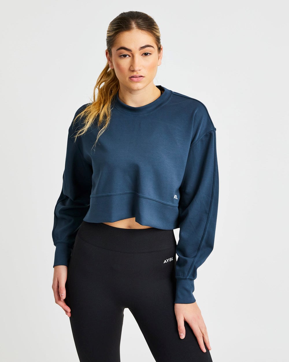 AYBL Oversized Crop Jumper Námornícka Modrá | 09VZOARJW