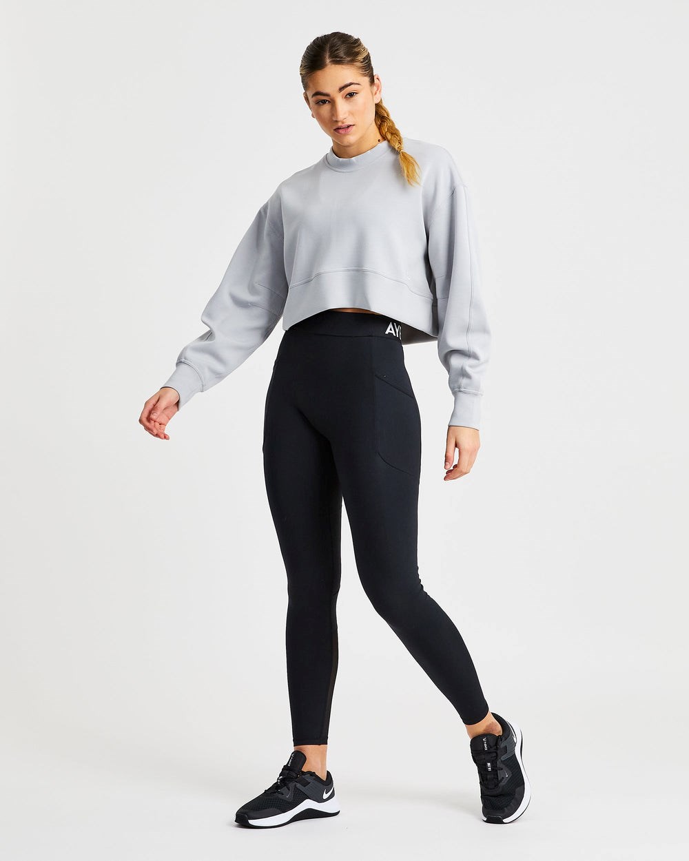 AYBL Oversized Crop Jumper Siva | 40ILYPDWJ