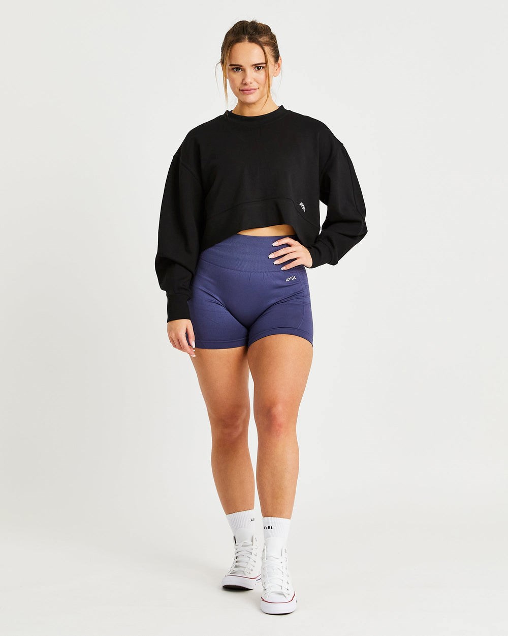 AYBL Oversized Crop Jumper Čierne | 06DRWKYVZ