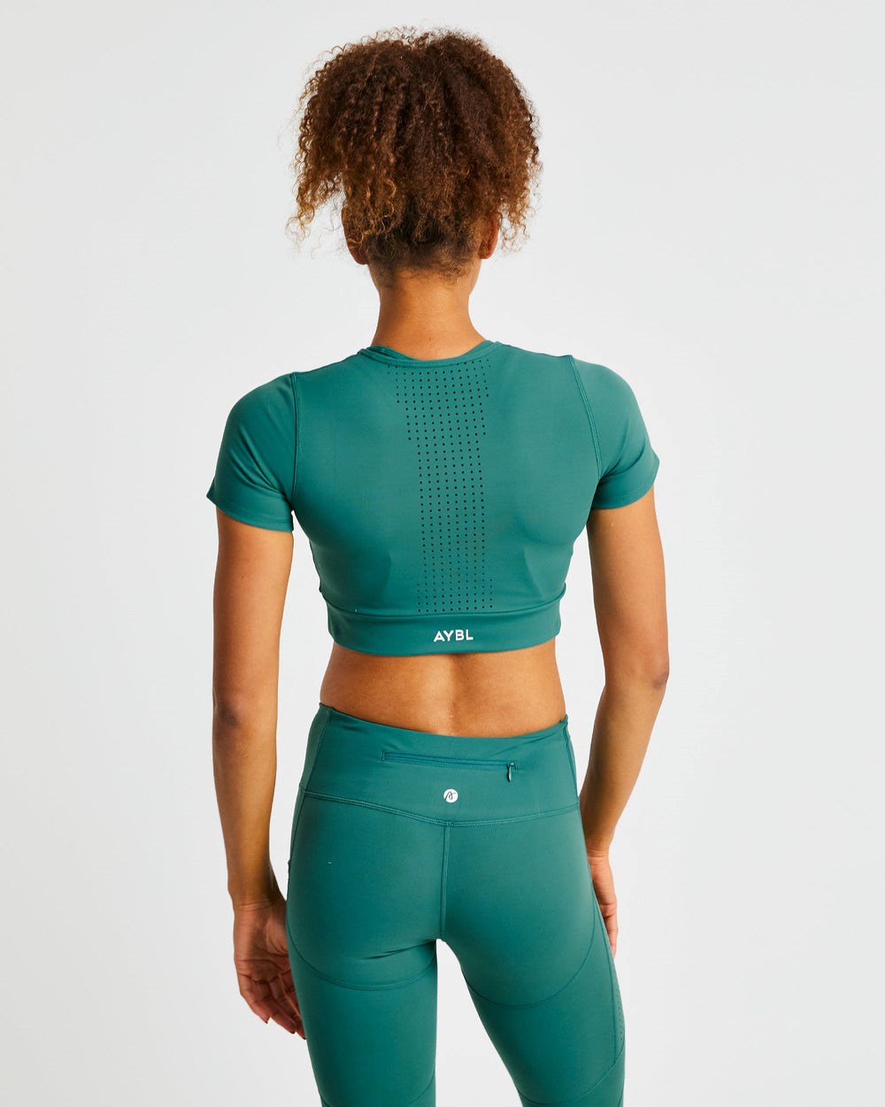 AYBL Pace Crop Top Tmavo Zelene | 42KXGCWJV