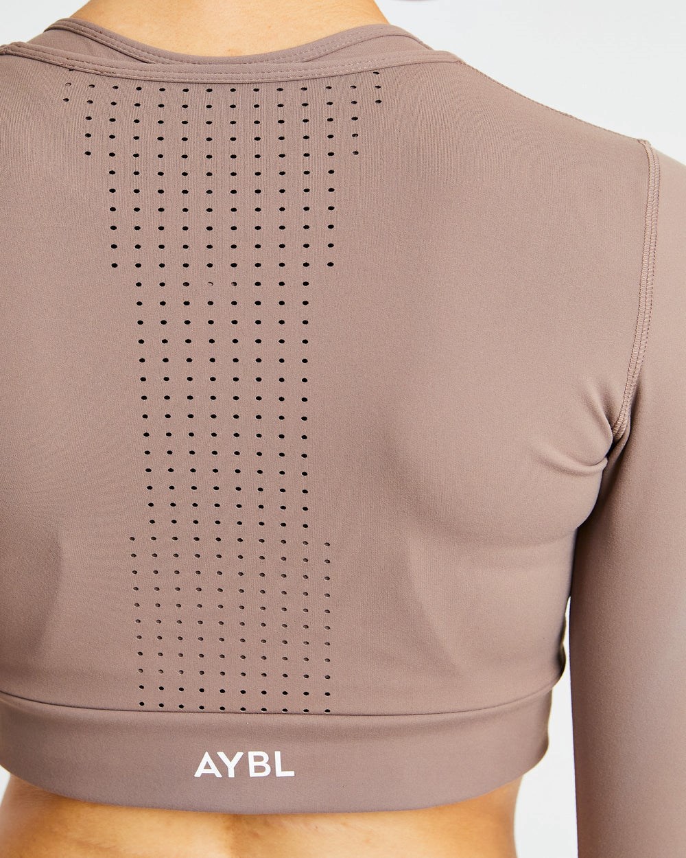 AYBL Pace Long Sleeve Crop Top Hnede | 68XPVUCYR