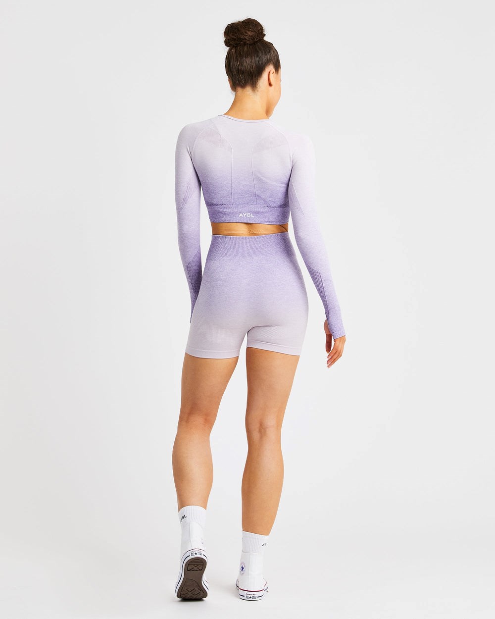 AYBL Pulse Ombré Seamless Long Sleeve Crop Top Lilac | 28PTMJEHR