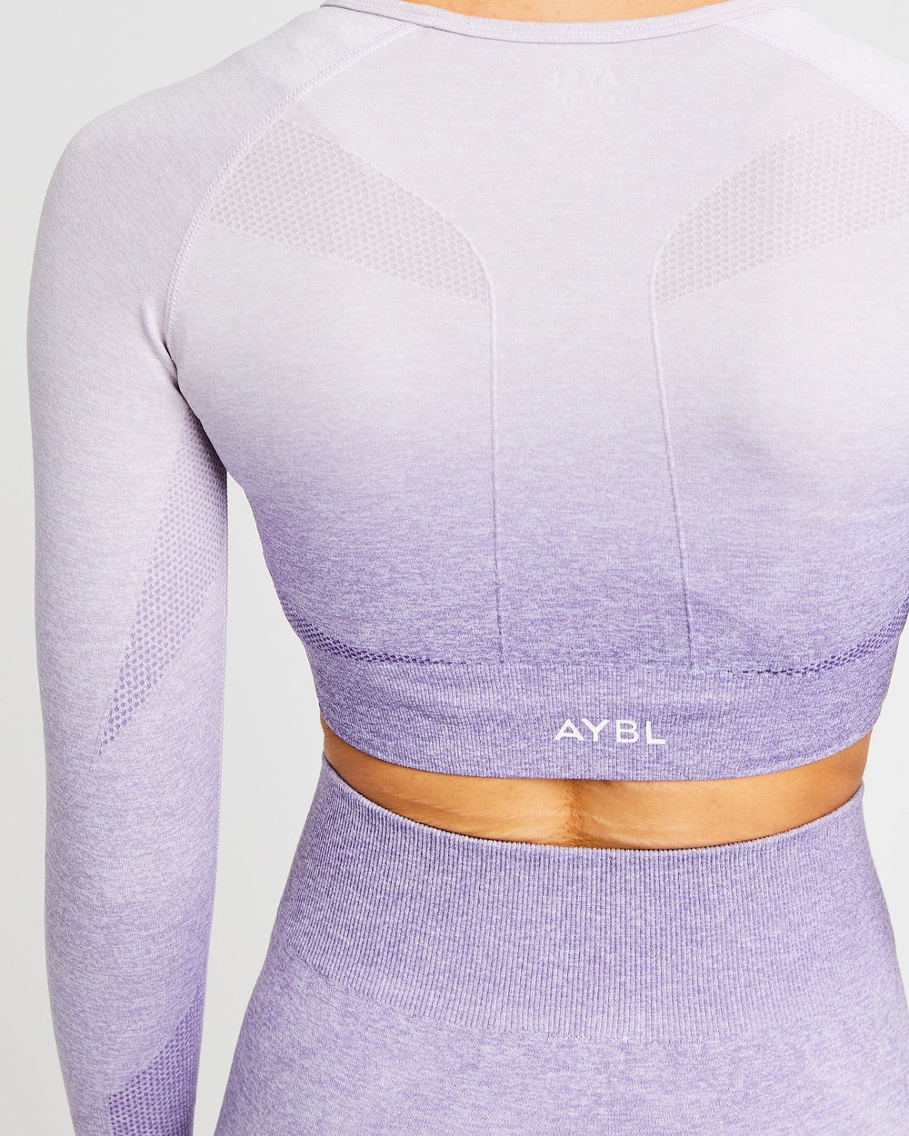 AYBL Pulse Ombré Seamless Long Sleeve Crop Top Lilac | 28PTMJEHR