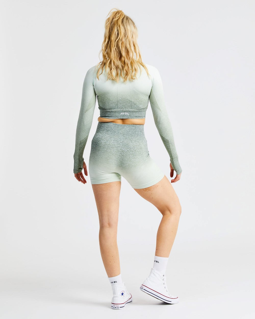 AYBL Pulse Ombré Seamless Long Sleeve Crop Top Hnedožltý | 64SEATFYN