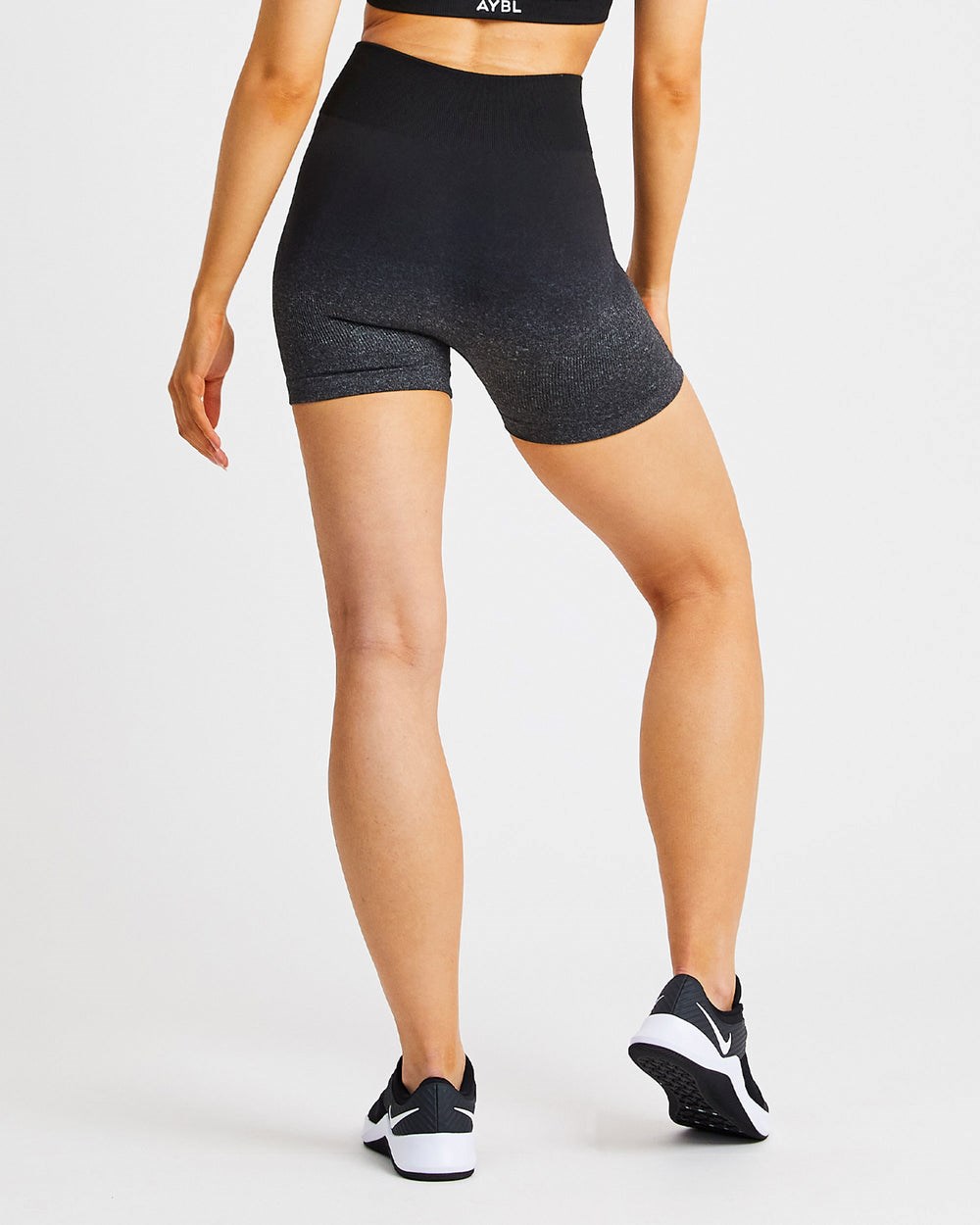 AYBL Pulse Ombré Seamless Shorts Black/Grey | 94OKWNXGJ