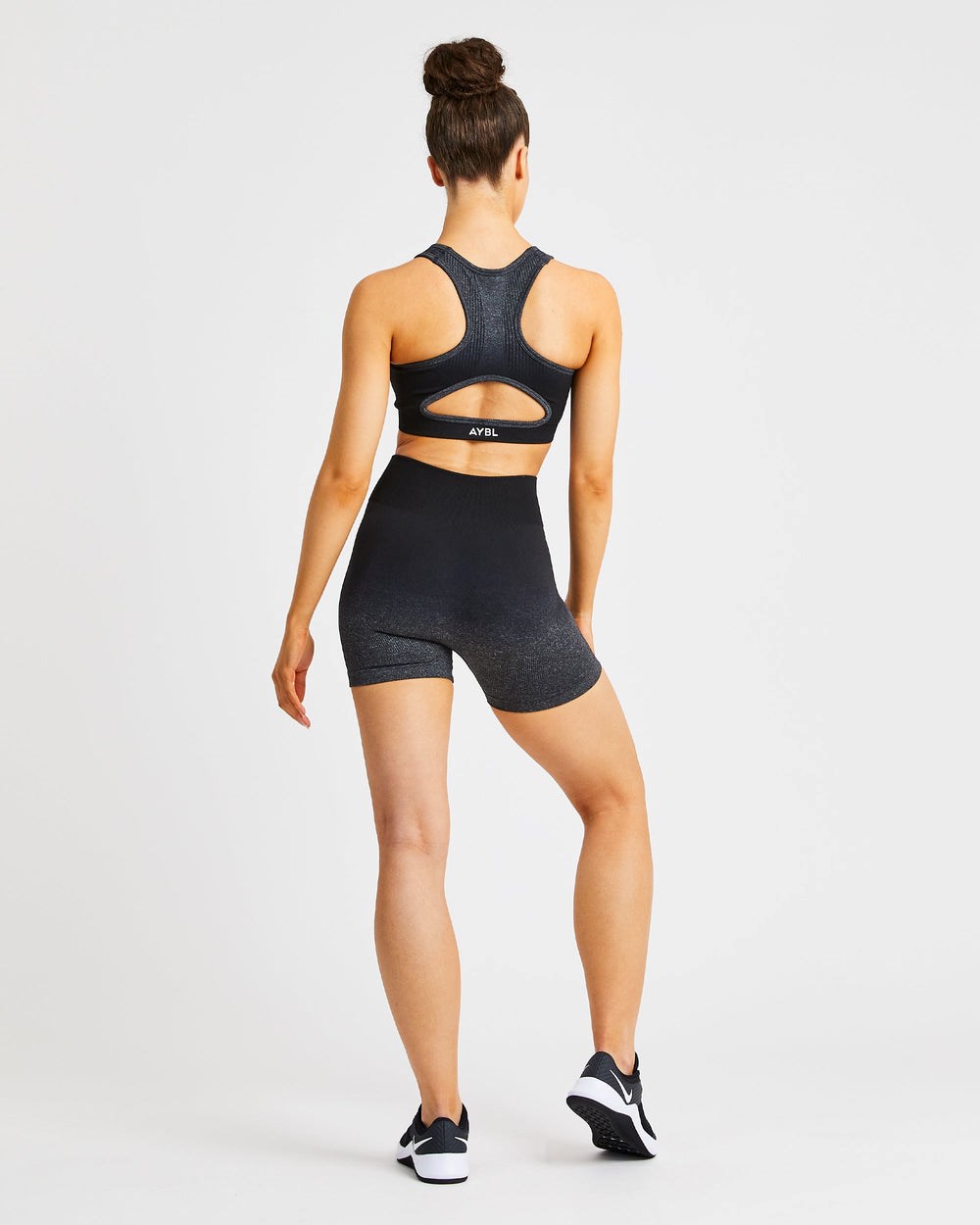 AYBL Pulse Ombré Seamless Shorts Black/Grey | 94OKWNXGJ