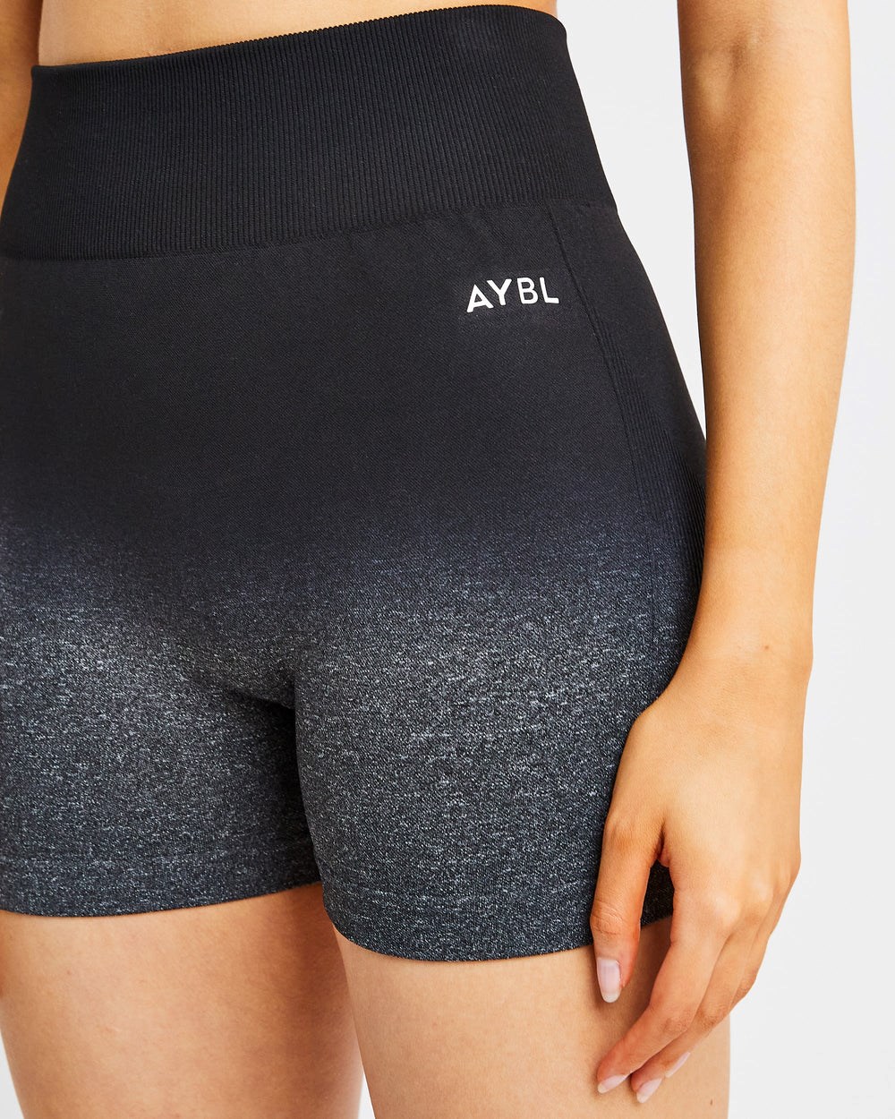 AYBL Pulse Ombré Seamless Shorts Black/Grey | 94OKWNXGJ