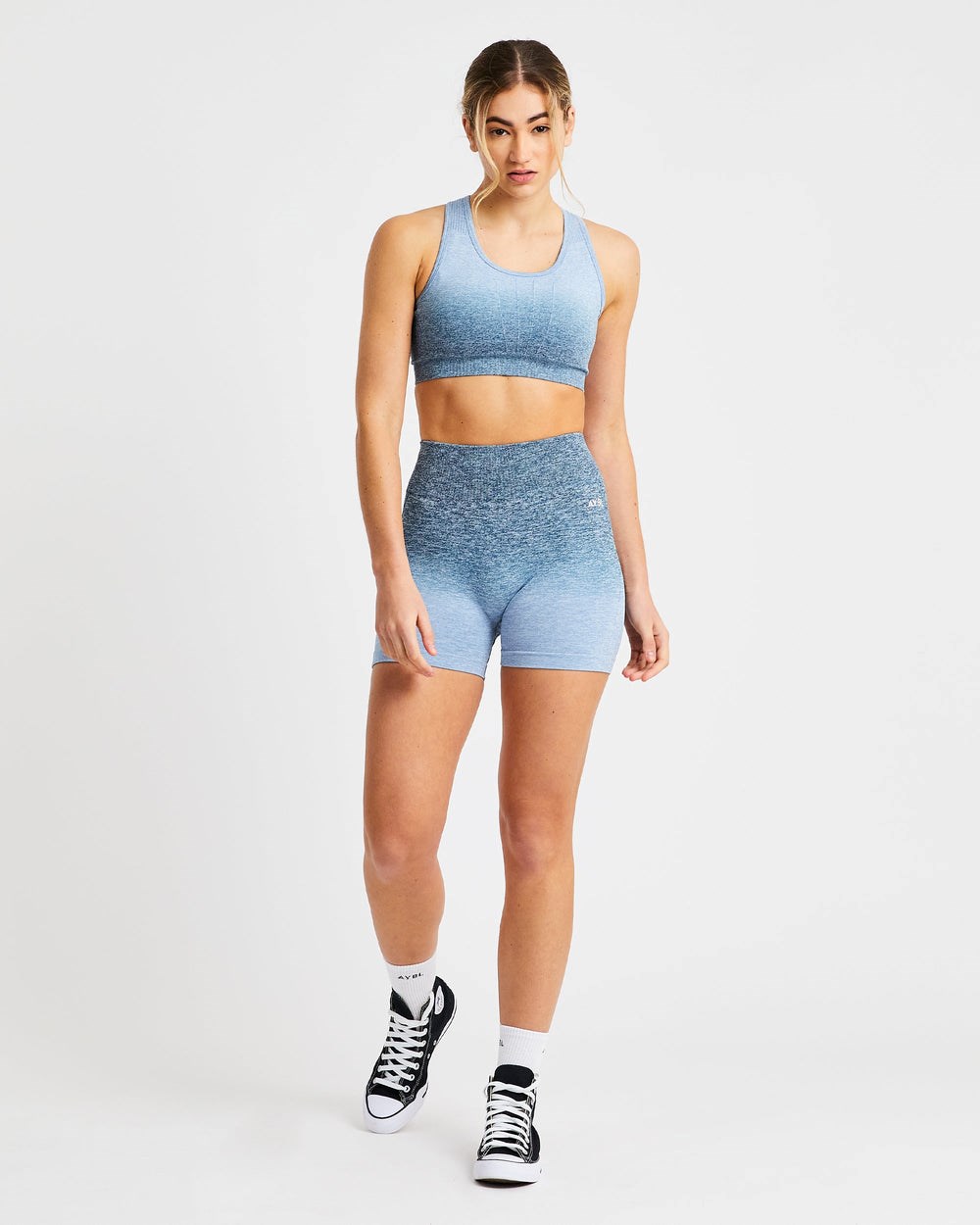 AYBL Pulse Ombré Seamless Shorts Teal | 09FVJUNGX