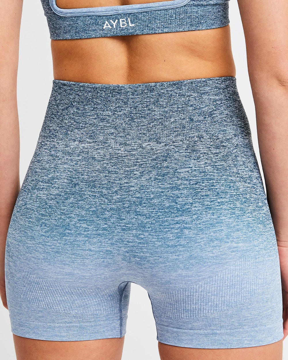 AYBL Pulse Ombré Seamless Shorts Teal | 09FVJUNGX