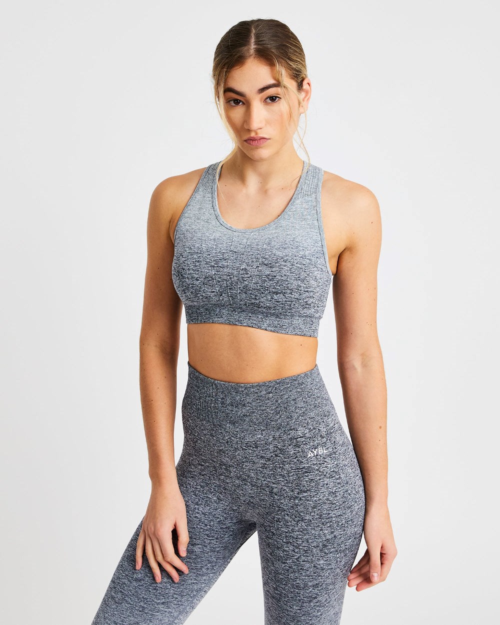 AYBL Pulse Ombré Seamless Sports Bra Siva | 07BQVAFOJ