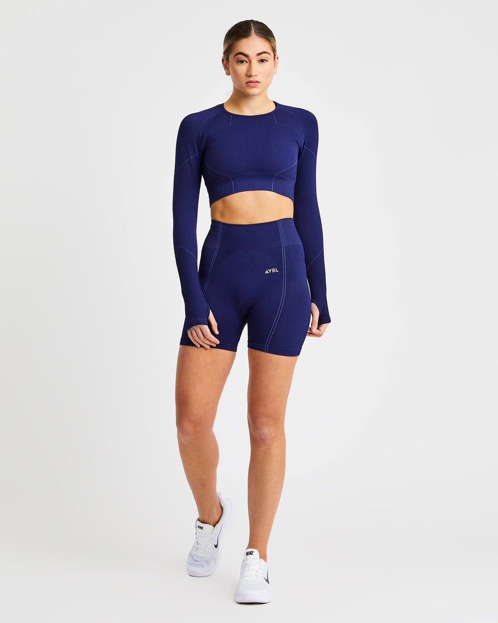 AYBL Reflex Seamless Long Sleeve Crop Top Kráľovská Modrá Modre | 10FTUWXED