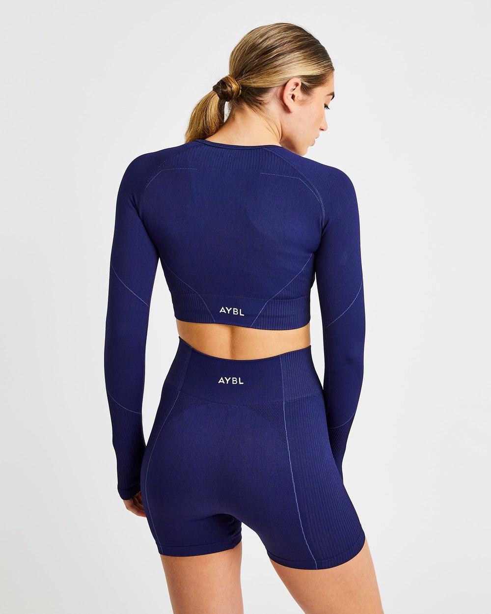 AYBL Reflex Seamless Long Sleeve Crop Top Kráľovská Modrá Modre | 15KNJMSFT