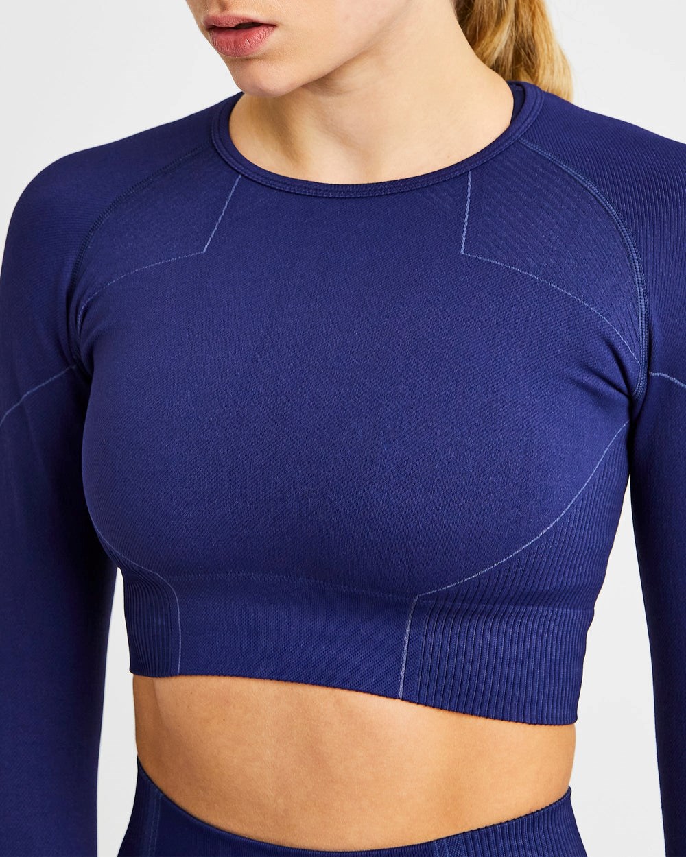 AYBL Reflex Seamless Long Sleeve Crop Top Kráľovská Modrá Modre | 15KNJMSFT