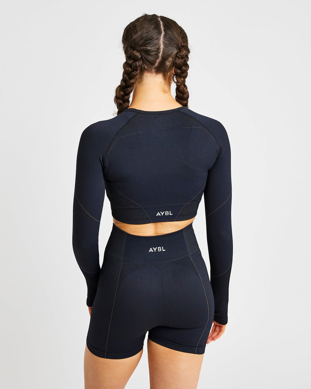 AYBL Reflex Seamless Long Sleeve Crop Top Čierne | 42KAJLGET