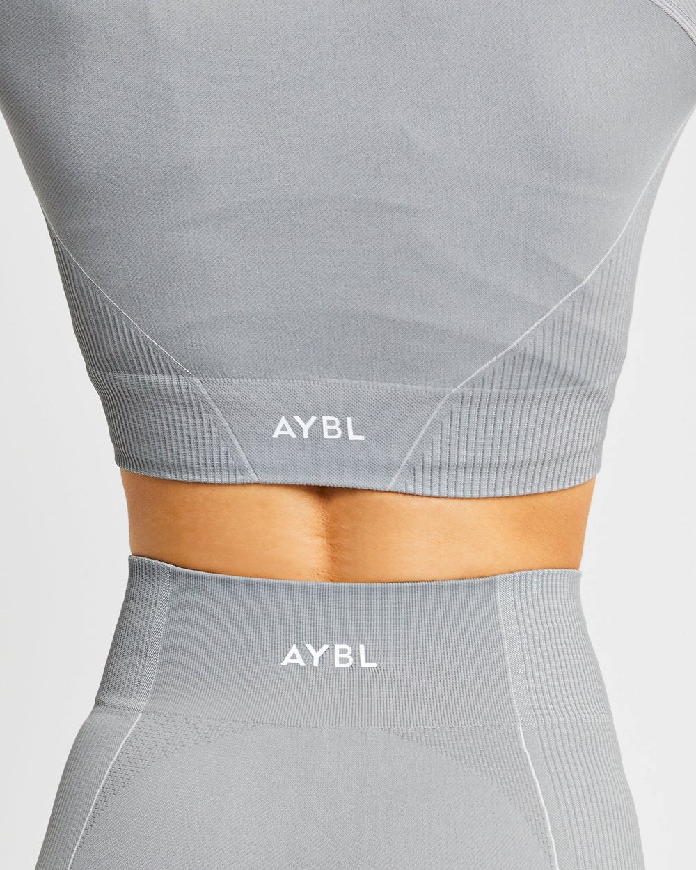 AYBL Reflex Seamless Long Sleeve Crop Top Siva | 58ZOKDGCN