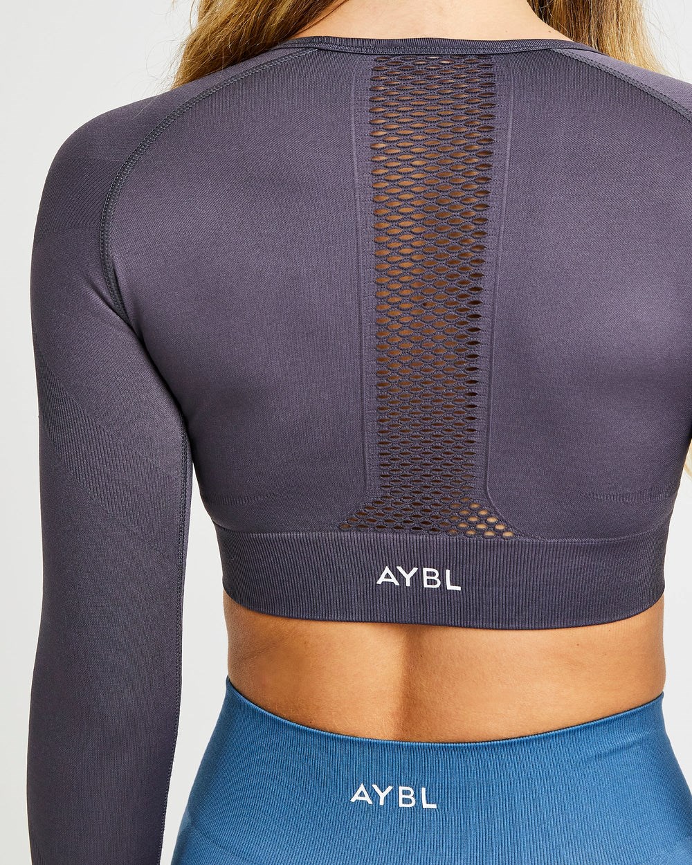 AYBL Reform Seamless Long Sleeve Crop Top Charcoal | 27XHLZIBC