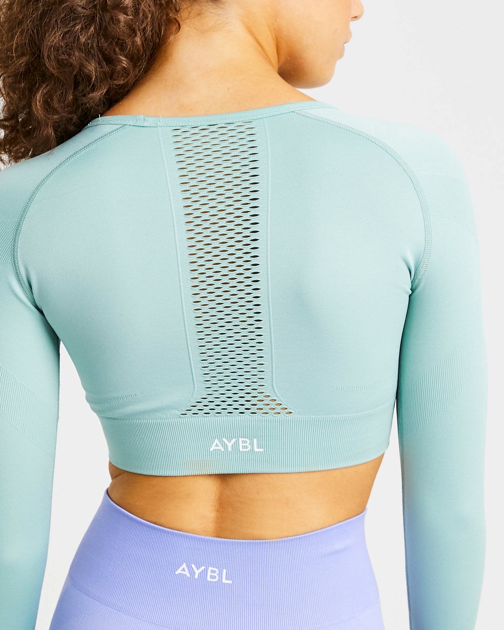 AYBL Reform Seamless Long Sleeve Crop Top Zelene | 42SOFZIAC