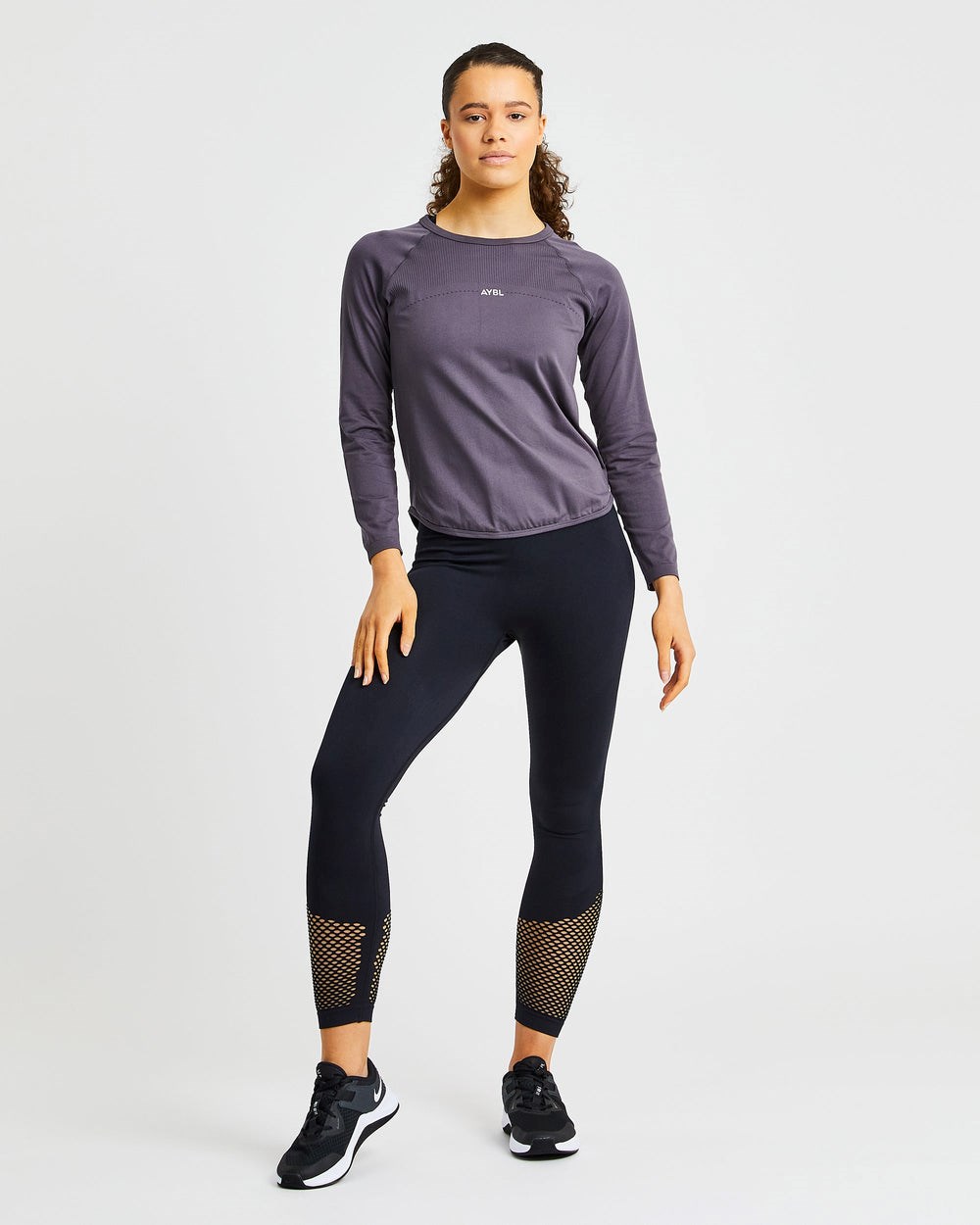 AYBL Reform Seamless Long Sleeve T Shirt Charcoal | 08UKJZIMR