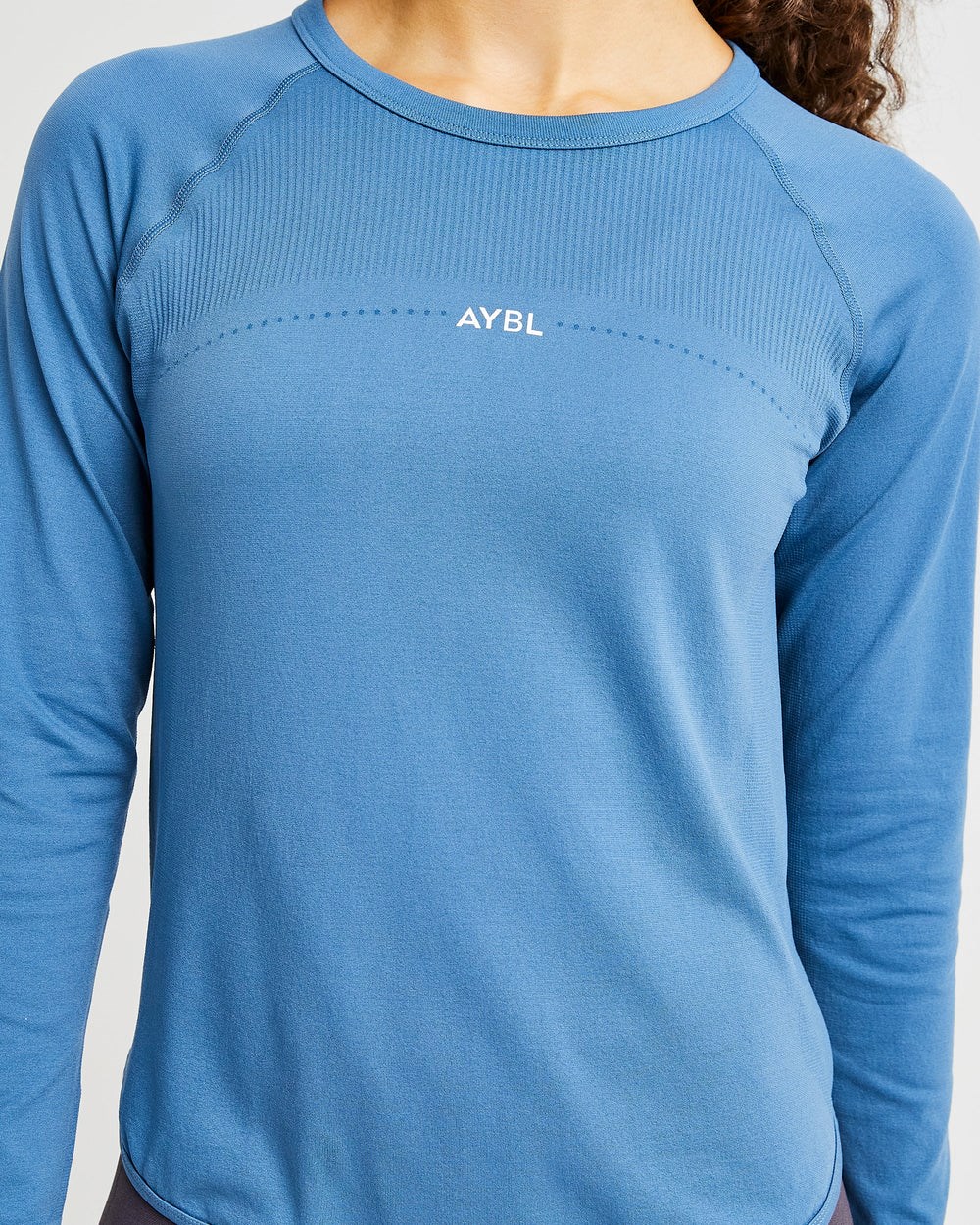 AYBL Reform Seamless Long Sleeve T Shirt Modre | 52NWEDSRB