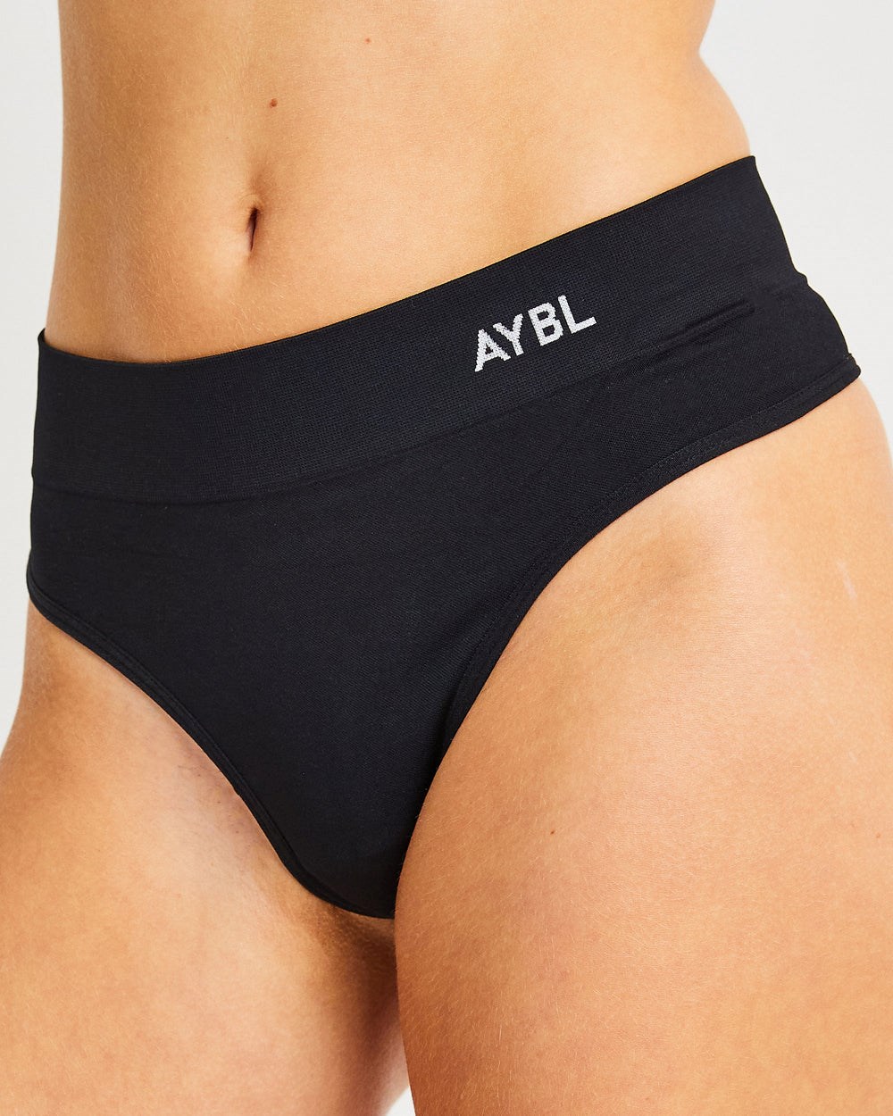 AYBL Seamless High Rise Tanga Čierne | 42VWLQUTF