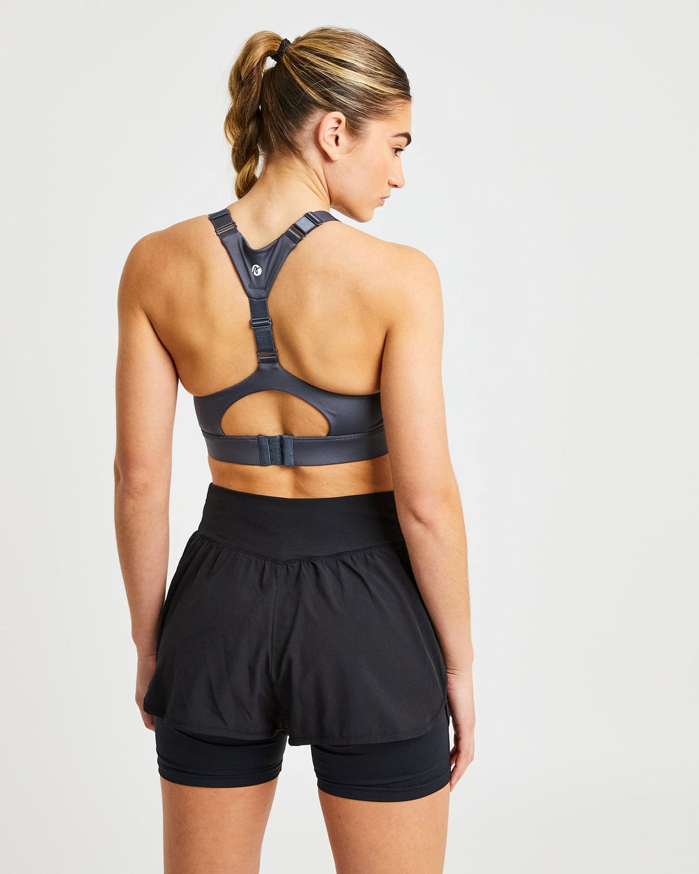 AYBL Sportive Open Back Sports Bra Charcoal | 40GWFLKJZ