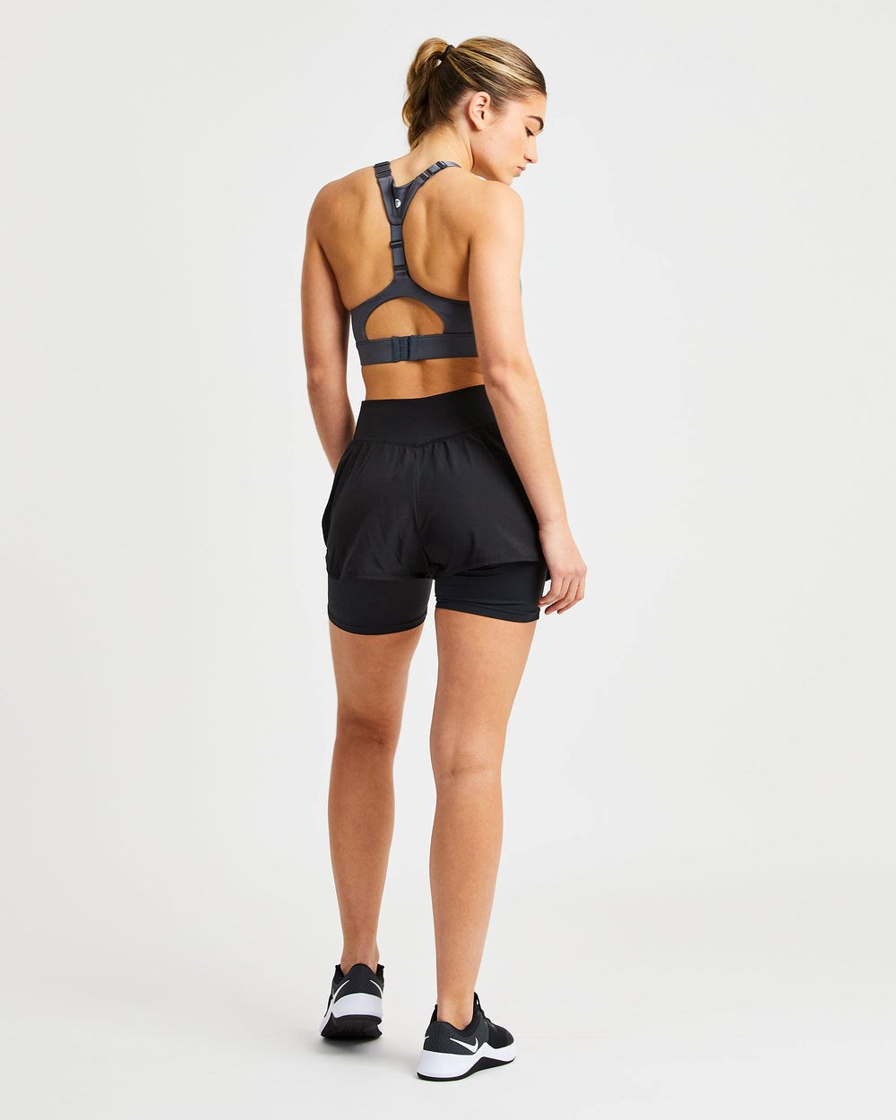 AYBL Sportive Open Back Sports Bra Charcoal | 40GWFLKJZ