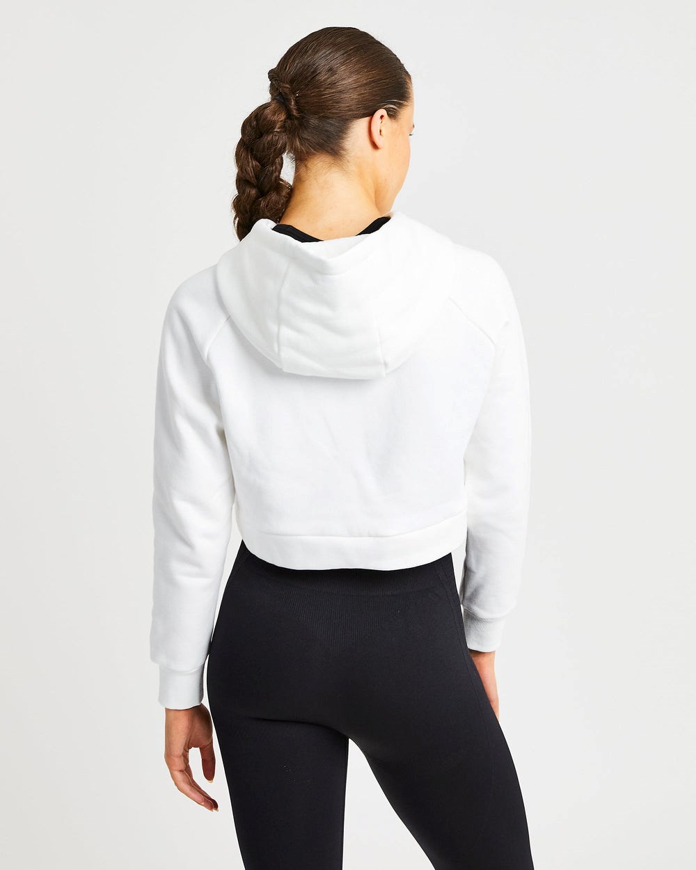 AYBL Staple Crop Hoodie Biele | 38ZXAKVRL