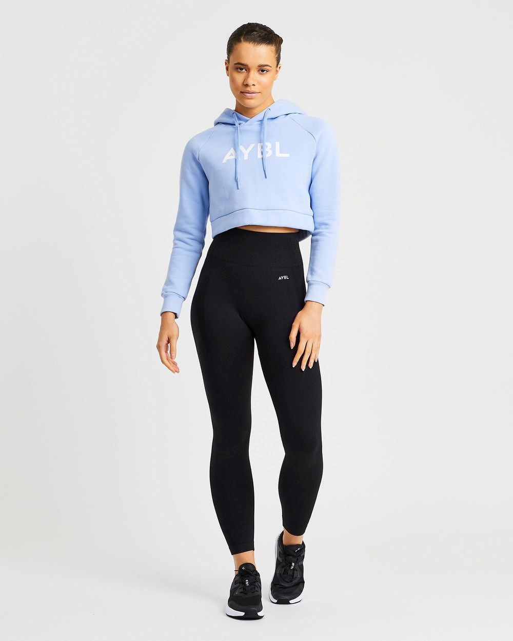 AYBL Staple Crop Hoodie Modre | 54XKTFZSI