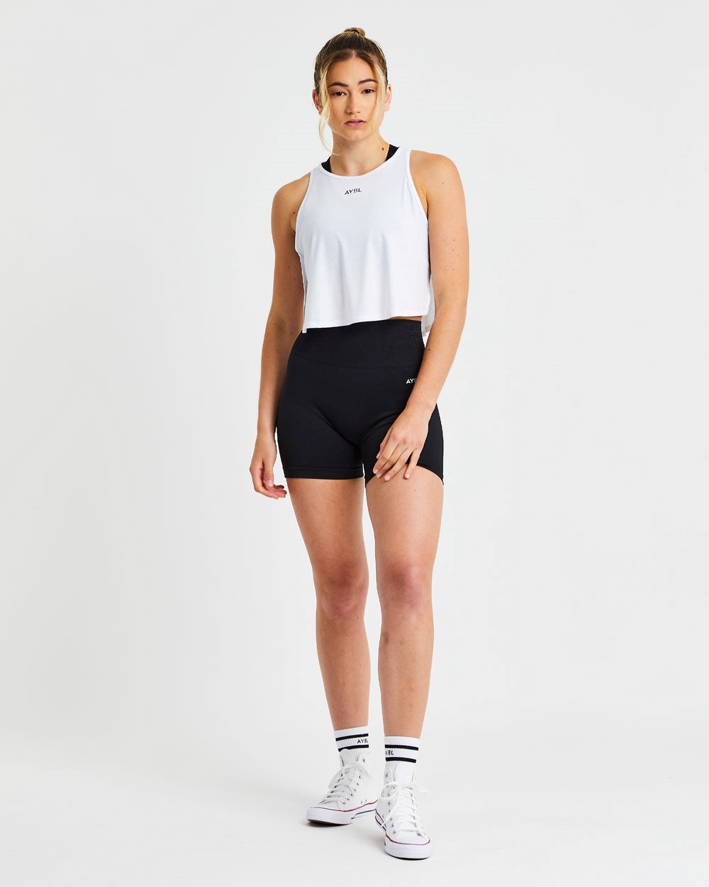 AYBL Strive Crop Vest Biele | 18JZMWBXG