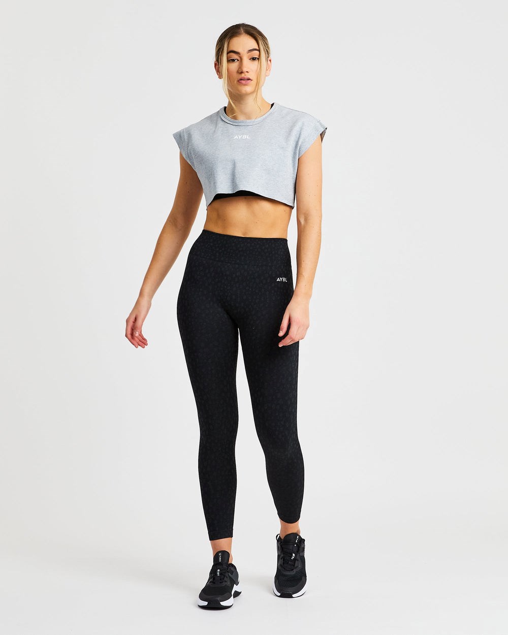 AYBL Tréningová Crop Top Siva | 08RDYWXJO