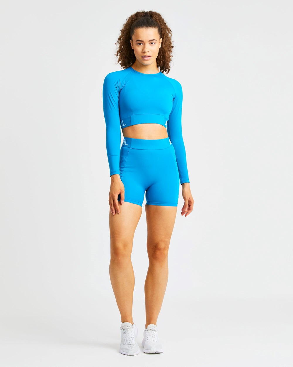 AYBL Tréningová Long Sleeve Crop Top Aqua | 17ZXJIUNL