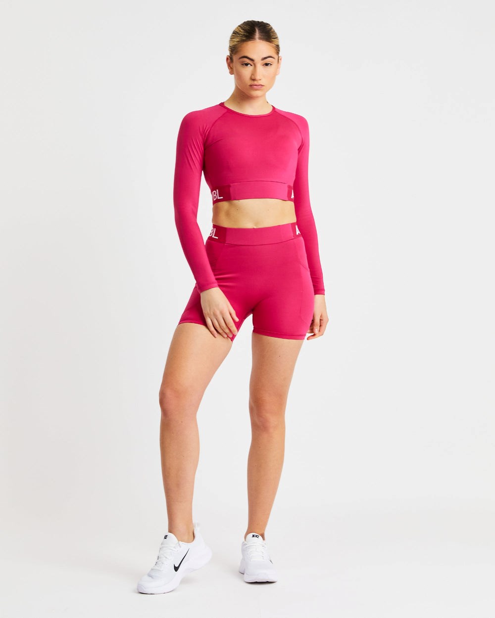 AYBL Tréningová Long Sleeve Crop Top Raspberry | 51OTRHCNV