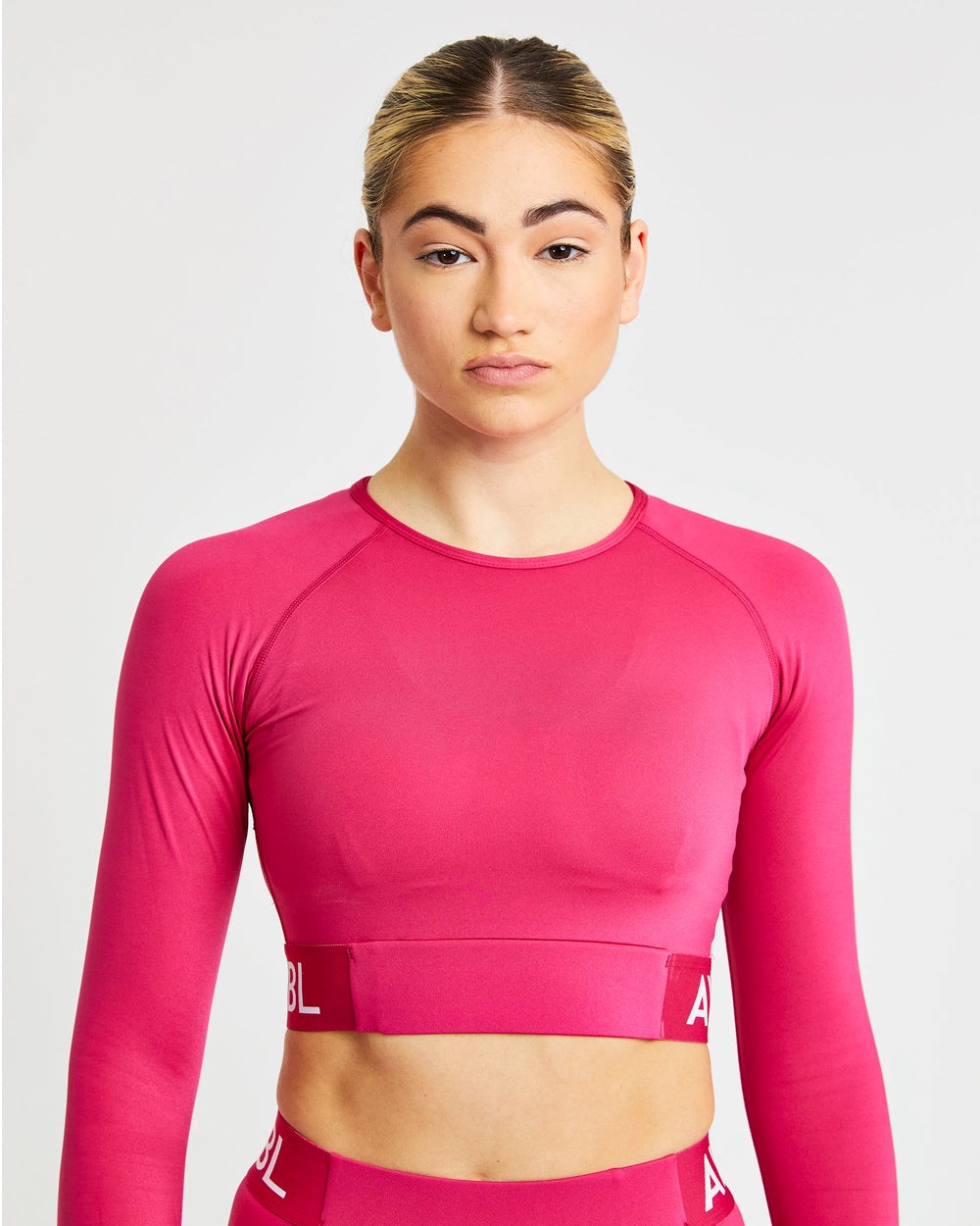 AYBL Tréningová Long Sleeve Crop Top Raspberry | 51OTRHCNV