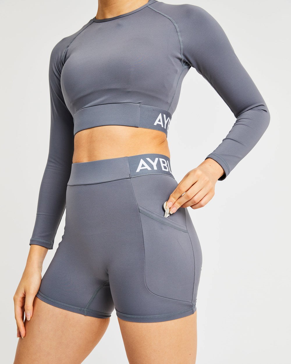 AYBL Tréningová Long Sleeve Crop Top Siva | 19MTAVKLO