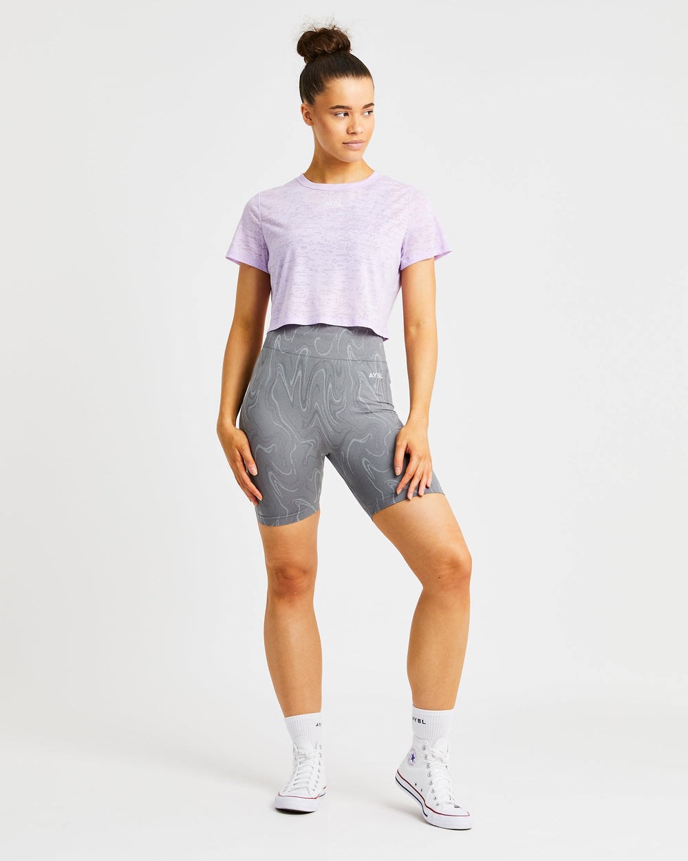 AYBL Velocity Crop T Shirt Lilac | 10GXZCYNP