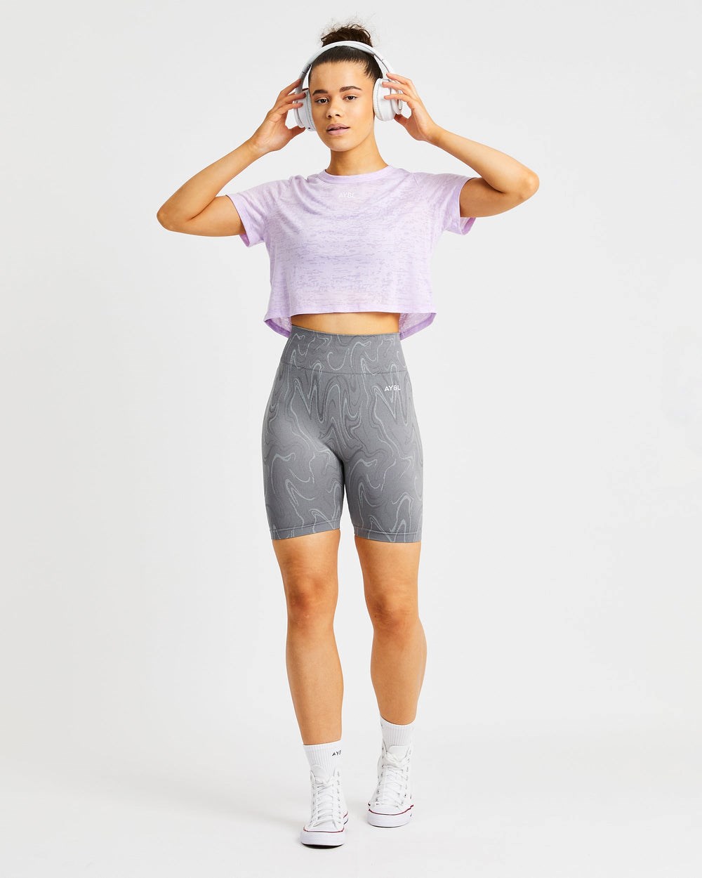 AYBL Velocity Crop T Shirt Lilac | 10GXZCYNP