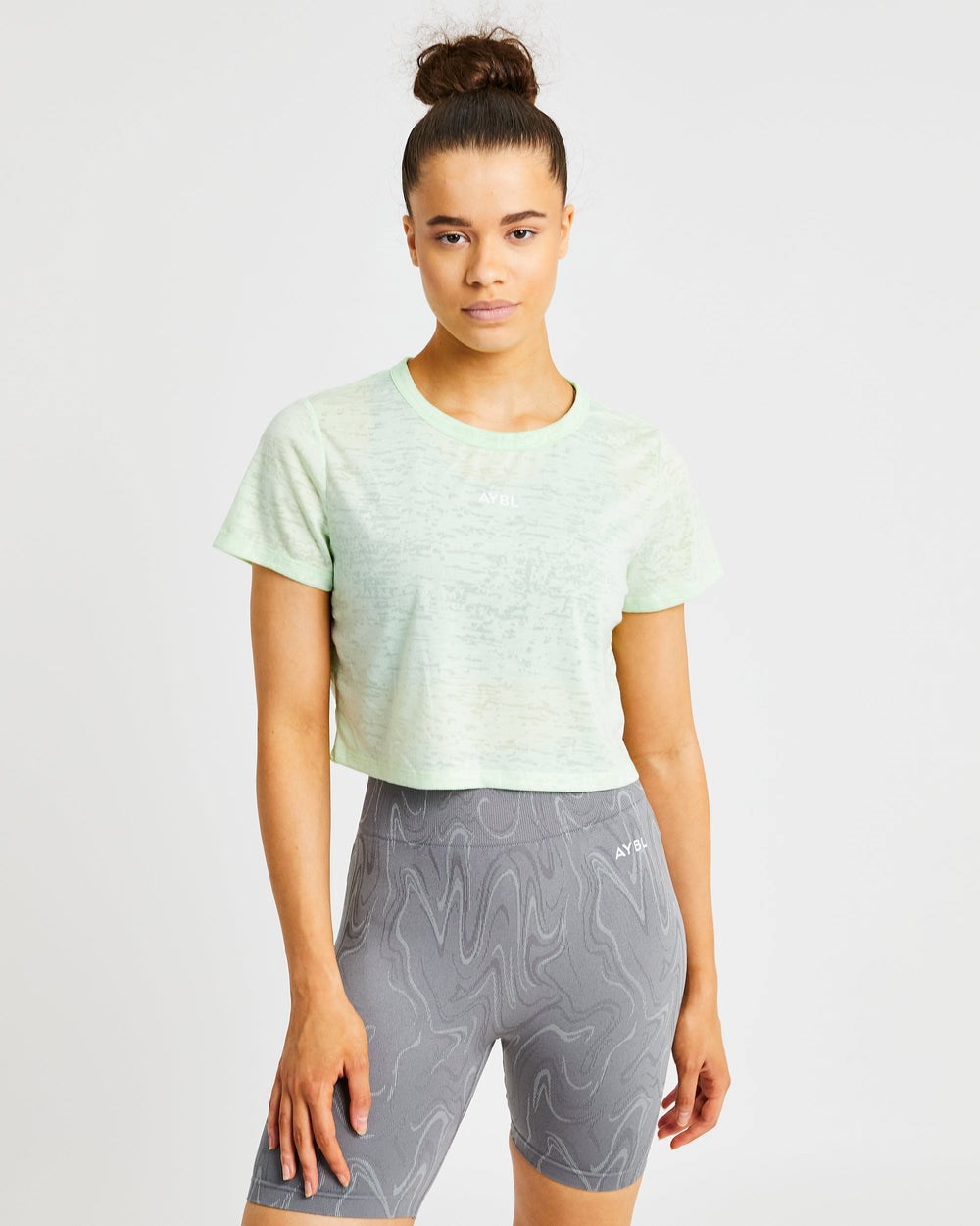 AYBL Velocity Crop T Shirt Mätové | 02ULFBNXM