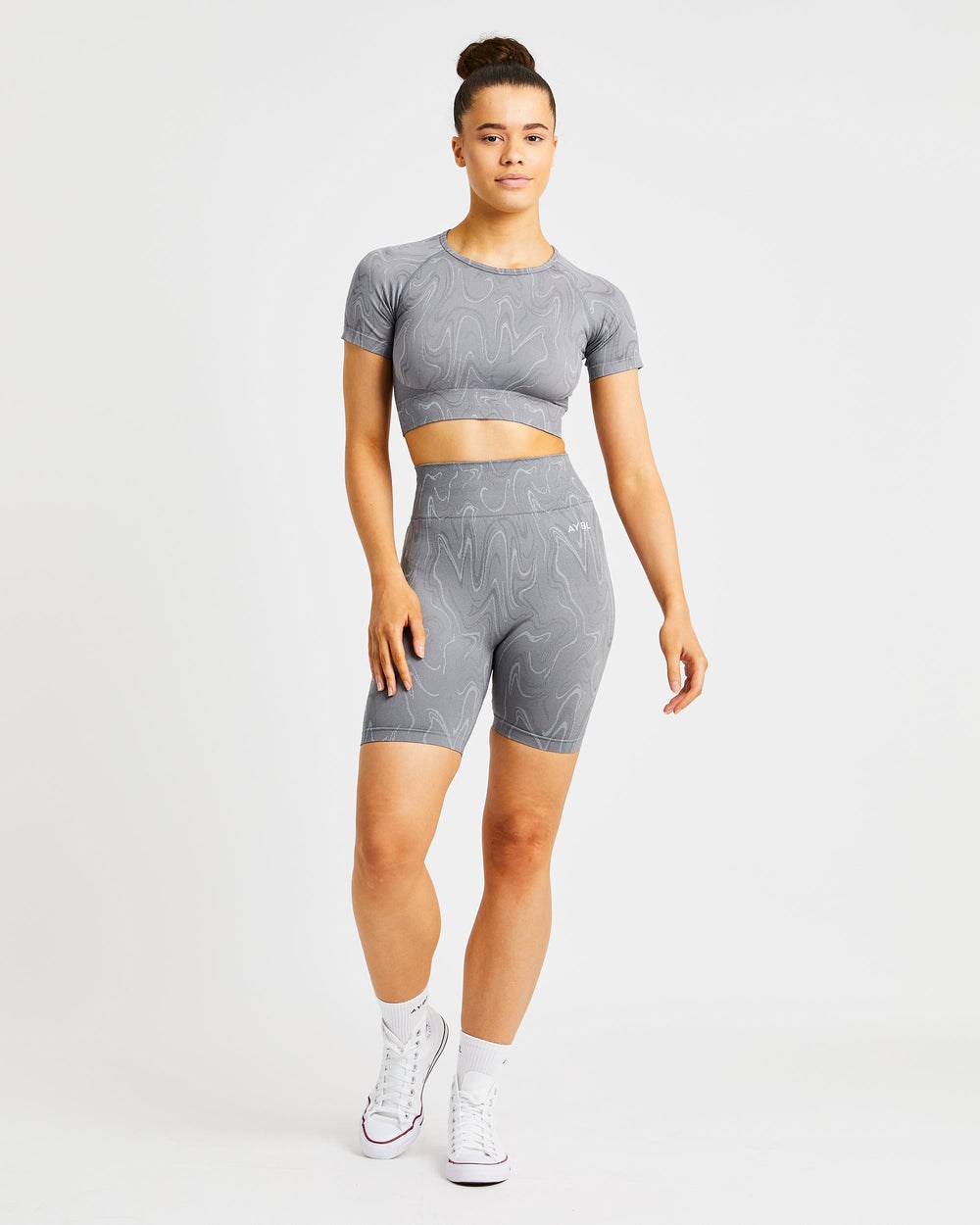 AYBL Velocity Seamless Crop Top Siva | 04ZPLMTRE