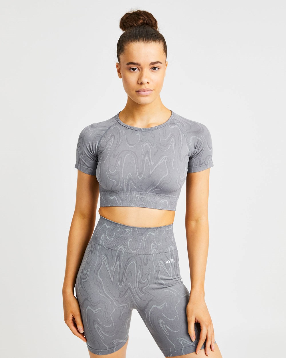 AYBL Velocity Seamless Crop Top Siva | 04ZPLMTRE